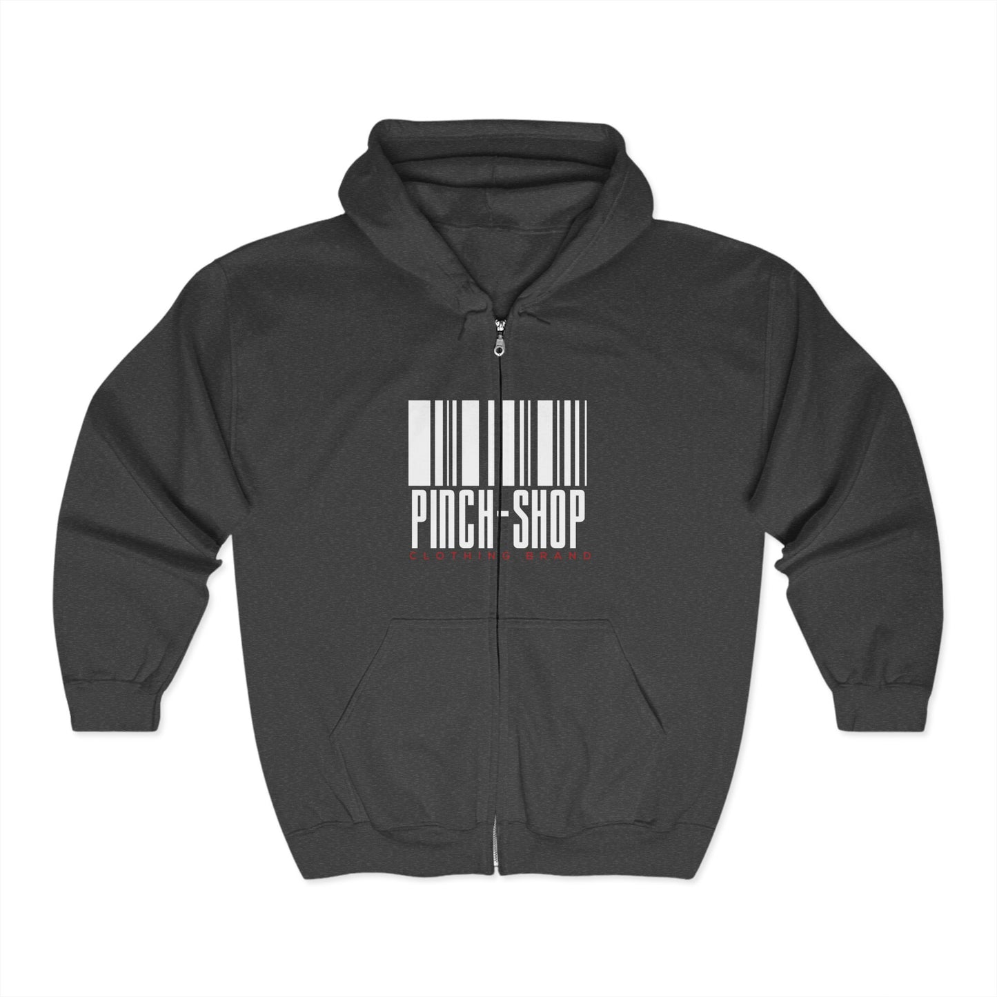 Zip Hoodie — Pinch-Shop Barcode Original Design | Unisex Heavy Blend™ Full Zip Hooded Sweatshirt