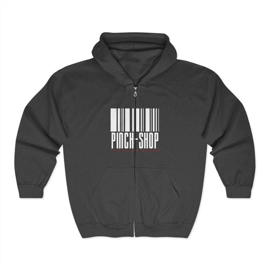 Zip Hoodie — Pinch-Shop Barcode Original Design | Unisex Heavy Blend™ Full Zip Hooded Sweatshirt