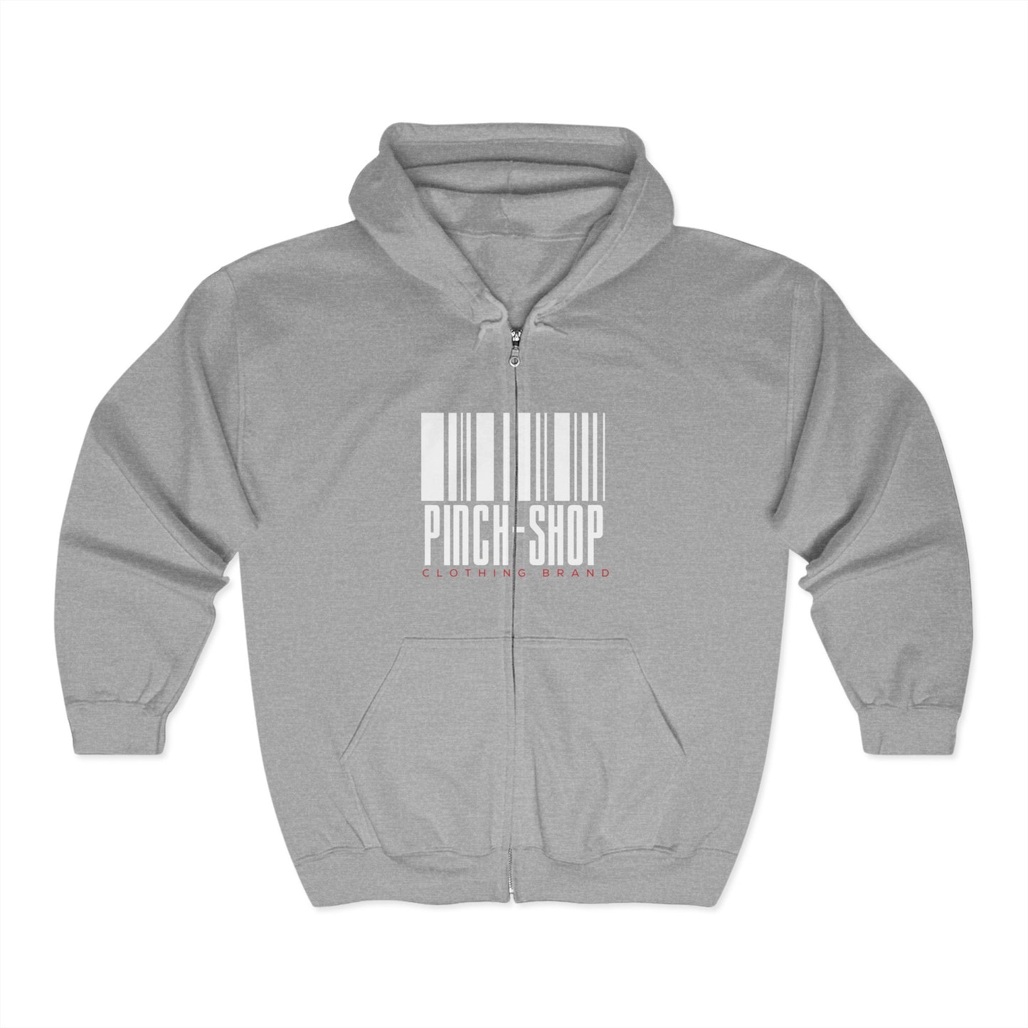 Zip Hoodie — Pinch-Shop Barcode Original Design | Unisex Heavy Blend™ Full Zip Hooded Sweatshirt