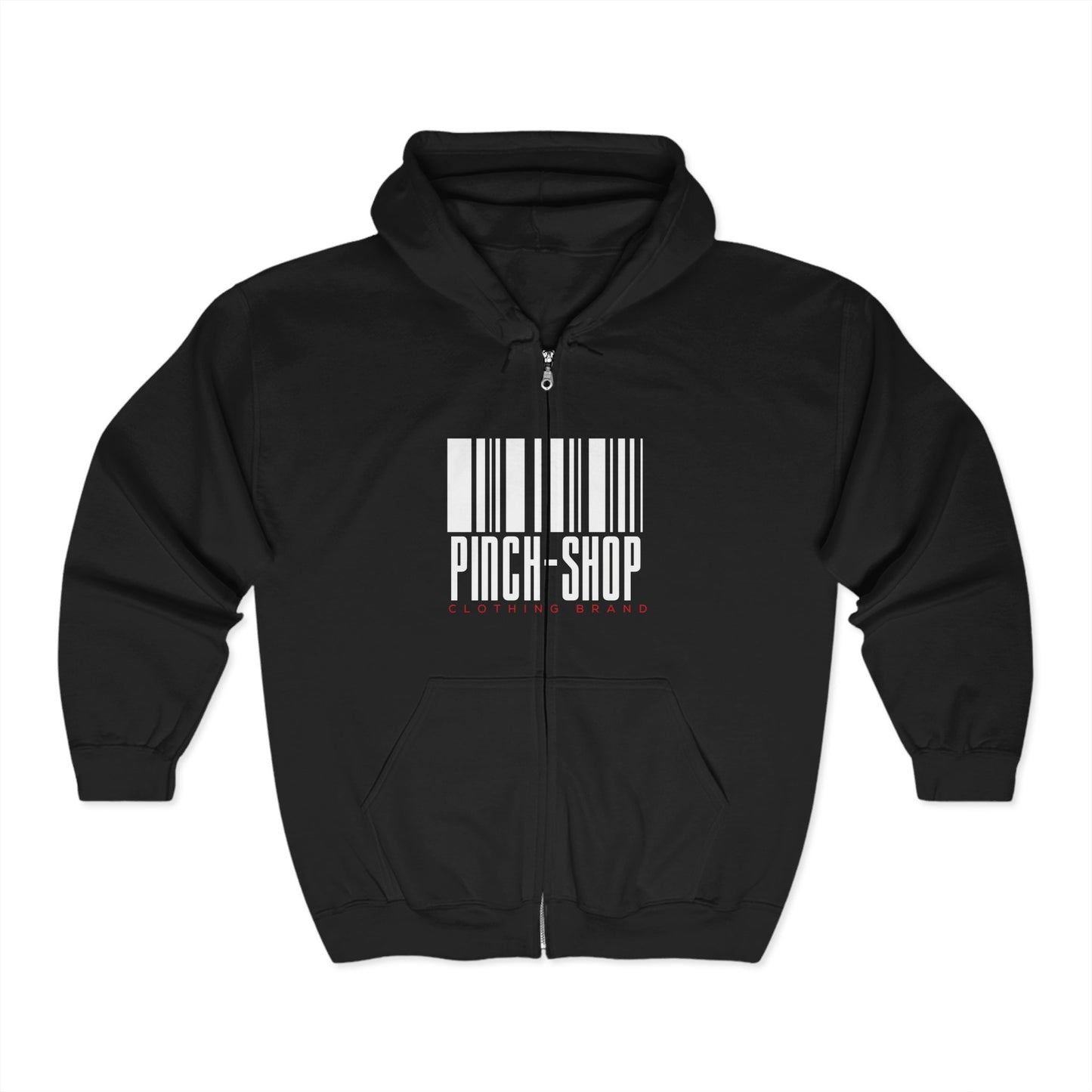 Zip Hoodie — Pinch-Shop Barcode Original Design | Unisex Heavy Blend™ Full Zip Hooded Sweatshirt